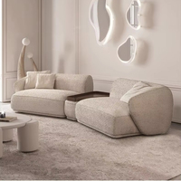 Ensemble de canapés de luxe pour hall d'hôtel 5 étoiles, design moderne personnalisé, sièges commerciaux en cuir véritable pour salon et appartement