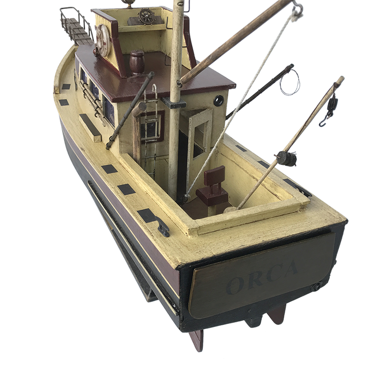 Wholesale Wooden Jaws 37cm  Orca Shark Hunting Model Boat Steven Spielberg Film Jaws Starring Nautical Rustic Antique Decor