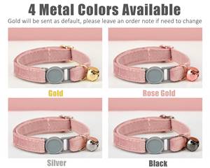 Collar y Correa para Gato Personalizados Breakaway Dustypink Veet con Lazo, Grabado Personalizado con Nombre de Gatito, Hebilla de Seguridad, Dorado Gratis - Product Image 6