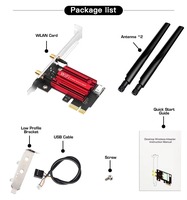 Carte Réseau Sans Fil WIFI PCI-E 1200 Mbps pour Ordinateur de Bureau 802.11AC Double Bande 2.4G 5G 2-en-1 Adaptateur WIFI Bluetooth AC1200 PCI-E PCIe