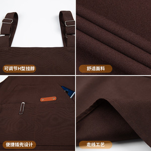 Canvas Waterproof Apron One Size Adjustable Suspender Oil Proof Antifouling Workwear - Product Image 4