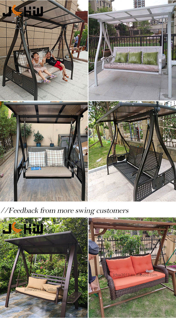 Wholesale Outdoor Doubel/three Swing Chair Garden Metal Swing Hanging Patio  Swing Chair for Kids