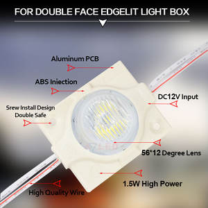 โมดูล LED แบบฉีด SMD 3030พร้อมเลนส์ DC12V ไฟด้านข้าง1.5W โมดูล LED สำหรับกล่องไฟ - Product Image 4