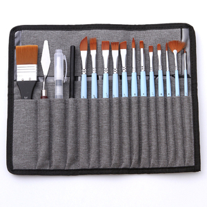 Nuovo arrivo 18 pz pennelli per pittura nera in Nylon per capelli in acrilico acquerello per artisti Set di pennelli in tela - Product Image 4