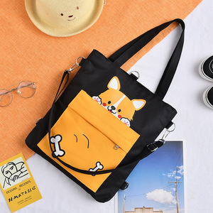 Impresso Meninas Ombro Bolsa Mochila Sacola De Compras Bolsa De Lona Com Zíper Cartoon Print Student Canvas <span class=keywords><strong>Bag</strong></span> - Product Image 5