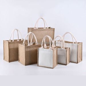 Sac fourre-tout en jute écologique personnalisé avec motif de lettres pour le shopping - Product Image 3