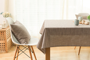 ผ้าปูโต๊ะผ้าลินินกันน้ำสีเทาตกแต่งเป็นรูปสี่เหลี่ยมผืนผ้าดูแลง่ายสำหรับห้องครัว - Product Image 2