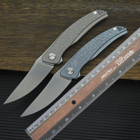 Couteau de poche de survie en plein air en acier inoxydable D2 de nouvelle conception 2026, OEM et ODM, couteau pliant EDC avec manche en alliage de titane
