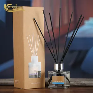 Dekoratif Kaca Botol Parfum Diffuser Aroma Baru Bunga Kering Aromaterapi Reed Diffuser