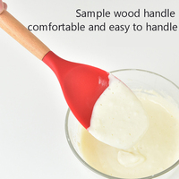 Spatule à manche en bois en silicone Spatule à crème Mélange de beurre Outils de cuisson Spatule en silicone Ustensiles de cuisine