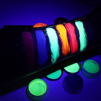 Poudre de pigment néon réactive aux UV lueur dans la lumière noire couleurs vives pour le fard à paupières corporel, maquillage d'halloween de fête de carnaval