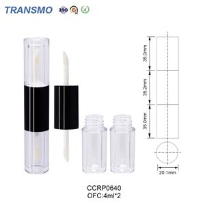 Tube personnalisable double embout pour crayon à lèvres et gloss 2*4ml, emballage cosmétique noir transparent avec design pour eye-liner - Product Image 2