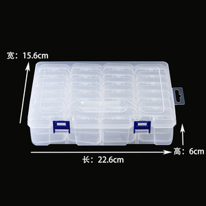 Transparent Storage <b>Box</b> 28 Compartment PP Plastic Organizer Jewelry Accessory Parts <b>Box</b> Double Layer With Lid - Product Image 5