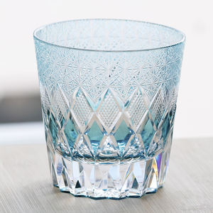 Vasos Old Fashioned de Lujo Edo Kiriko de 320 ml, Corte a Mano, para Whisky, Cristal Azul Cielo, Artículos de <span class=keywords><strong>Bar</strong></span> - Product Image 4