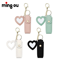 Porte-bâtonnet à lèvres porte-clés avec logo UV laser, design bouton, pour souvenirs de mariage, fabrication OEM, porte-bâtonnet à lèvres porte-clés pour sac