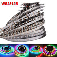 Yüksek CRI 90 Adreslenebilir 2812B Beyaz Tahta Dc5v Ws2812 144led Rgbw Esnek Led Şerit Işık 12mm Smd5050 Rgb 144 Led Şerit Ws2812