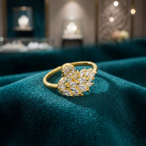 Anillo de Dedo de Aleación Chapado en Oro de 18K para Mujer, con Incrustaciones de Animales y Piedra Marquise Creada en Laboratorio, Ideal para Fiestas - Product Image 2