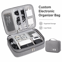 Organisateur électronique imperméable en Oxford, sac de voyage multi-couches portable, étui durable pour accessoires numériques, logo personnalisé