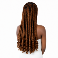 Extensions de tresses synthétiques French Curl au crochet, 3X 22 pouces 205g, ondulations lâches, fibre haute température