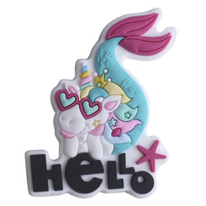 Vente en gros 2023 nouveauté PVC souple <span class=keywords><strong>licorne</strong></span> conception chaussures breloques dessin animé mignon chaussure décoration accessoires boucle Bracelets caoutchouc - Product Image 2