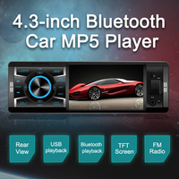 SEMAITU 4.3 pouces voiture stéréo MP5 affichage USB lecteur de carte SD Bluetooth voiture récepteur Audio autoradio MP3