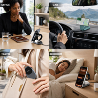 Station de charge 3-en-1 pliable avec charnière et verrouillage automatique, charge rapide 25W, chargeur sans fil de bureau pour la maison et le bureau