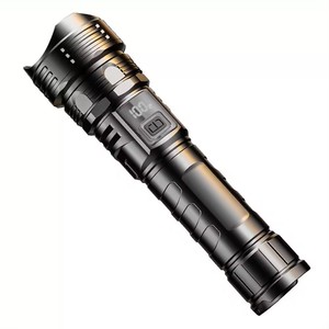 Lampe torche rechargeable super légère 5W LED avec affichage numérique laser blanc, zoom, pour patrouille extérieure et recherche - Product Image 2