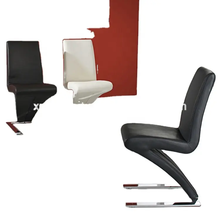 Populaire Goedkope PU Leather Cover Verchroomde Z Vorm Woonkamer Eetkamerstoelen