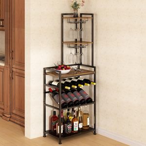 Porte-bouteilles de vin sur pied à 6 niveaux, support à verres pour bar, couleur et logo personnalisables, style Art Déco - Product Image 2
