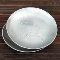Sous-verre en métal à motif d'orchidée circulaire, résistant à la chaleur, pour tasses, gobelets, snacks et bonbons, accessoire pour ustensiles de boisson