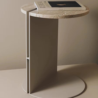 Table d'angle en marbre de luxe de style nordique, table basse moderne pour petit appartement, design moderne