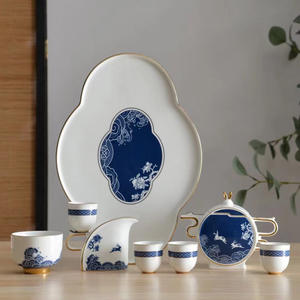 Juego de té Kung Fu de porcelana fina de 8 piezas, estilo vintage, ecológico, con caja de regalo, taza de director, taza de té y cuenco para ceremonia - Product Image 2