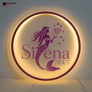 Custom Nail Hair Beauty Salon Logo Sign <b>Wall</b> Decor Neon Office Company Name Signage Round <b>Light</b> up Led Acrylic Business Sign - Product Image 1