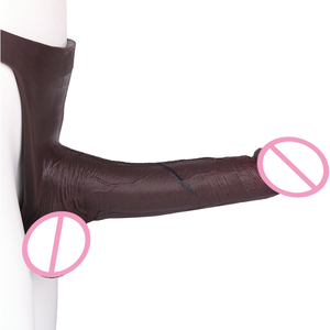 Nuevo SXXY, Tanga <span class=keywords><strong>grande</strong></span> de silicona, consolador hueco, Color negro, bragas de manga de pene, extensor de pene, juguete sexual para adultos para hombres - Product Image 4