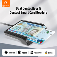 ZOWEETEK tipo C 13,56 Mhz NFC lector de tarjetas escritor ISO 7816 EMV CAC lector de tarjetas con Chip inteligente Cajero Automático Banco lector de tarjetas de crédito pago