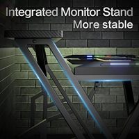 Table de jeu multifonctionnelle avec ports USB, design moderne, bureau de jeu noir avec éclairage LED, vente en gros d'usine