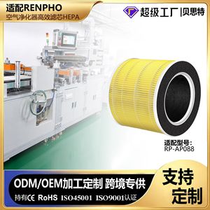 Best <b>Air</b> <b>Purifier</b> Filter H13 H12 H11 True <b>Hepa</b> Activated Carbon Pleated Element For RENPHO RP AP088 RP AP088W - Product Image 5