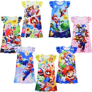 QY nokta 2023 yeni film süper Mario süper Mario kız elbise çocuk pijama elbise