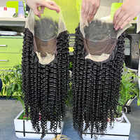 Pelucas de Cabello Humano Virgen con Frente de Encaje para Mujer, Baratas, HD, Completas, con Cierre, Negras, al por Mayor, Rizadas, Kinky, Transparentes