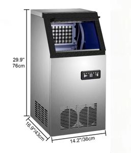 Mesin pembuat es otomatis 40kg/24H, mesin pembuat es komersial bahan baja tahan karat dengan selang koneksi sendok - Product Image 2