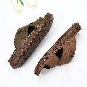 Sandale Plate Confortable pour <span class=keywords><strong>Homme</strong></span> Style Moderne, Claquette Décontractée en Cuir PU pour l'Été - Product Image 3