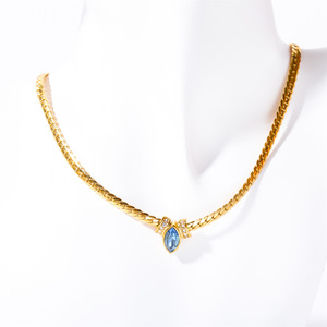 Oeil de Cheval en Acier Inoxydable Zircon Collier Os de Serpent Chaîne de Base Fashion Light Luxury Clavicule <span class=keywords><strong>Chain</strong></span> <span class=keywords><strong>Name</strong></span> Necklace
