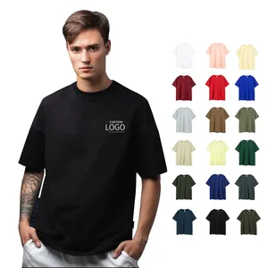 Großhandel Herren übergroße schwere Baumwolle Drop Shoulder Sport T-Shirts Custom Print On Demand Kurzarm T-Shirt