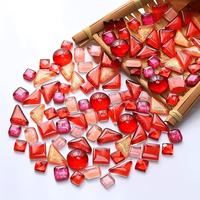 Mosaik DIY Butiran Longgar 1cm Ubin Vitrifikasi Buatan Tangan Batu Kaca Berwarna Bahan Patchwork Anak Dekorasi Rumah Kembali ke Sekolah Ruang Tamu