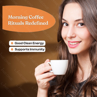 Café instantané au Ganoderma sous marque privée OEM, extrait de café aux champignons Reishi en poudre, café aux champignons Crinière de lion