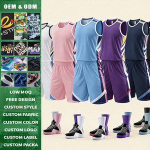 Maillots de basket-ball respirants personnalisés, ensemble uniforme pour hommes, femmes et jeunes, tenue de sport pour équipe, entraînement, match, short, impression de logo - Product Image 2