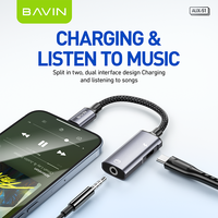 Câble d'extension pour écouteurs BAVIN AUX51 3,5 mm Type C 2 en 1 pour Android