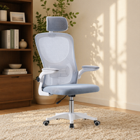 Chaise de bureau pivotante moderne pour cadres, avec appui-tête réglable, matériaux en acier et mousse, chaise en maille à mécanisme de levage