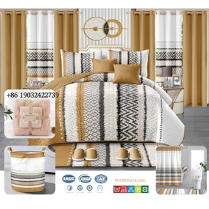 Set di biancheria da letto 24 pezzi in microfibra di alta qualità con set di lenzuola da bagno in tinta unita queen size - Product Image 2