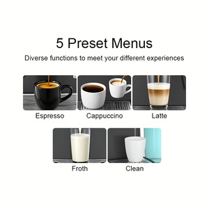 Cafetera Espresso Programable de 20 Bares Personalizada, Cafetera Multifuncional con Pantalla Táctil Grande, Espumador de Leche, Semiautomática para el Hogar - Product Image 4